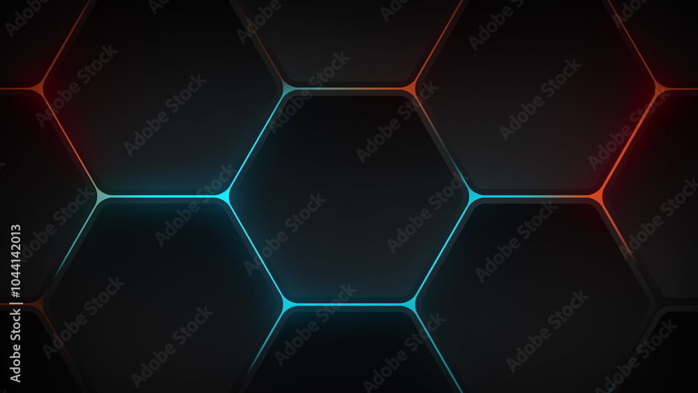 Aufkleber a mesmerizing hexagonal pattern with vibrant neon accents abstract background seamless loop
