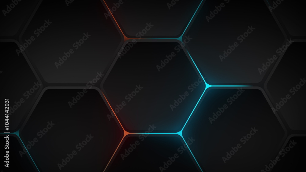 Aufkleber a mesmerizing hexagonal pattern with vibrant neon accents abstract background seamless loop