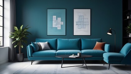 Illustration of the living room interior