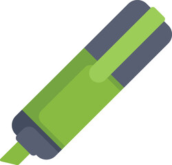 Green highlighter pen is angled as if it were being used to highlight text