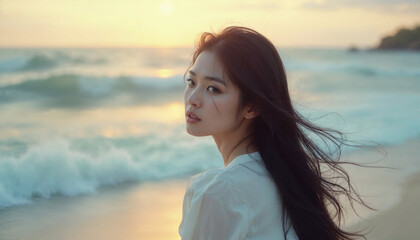 portrait of a woman on the beach