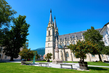 Obraz premium Collegiate and parish church of St. Blasius in Admont, Austria.