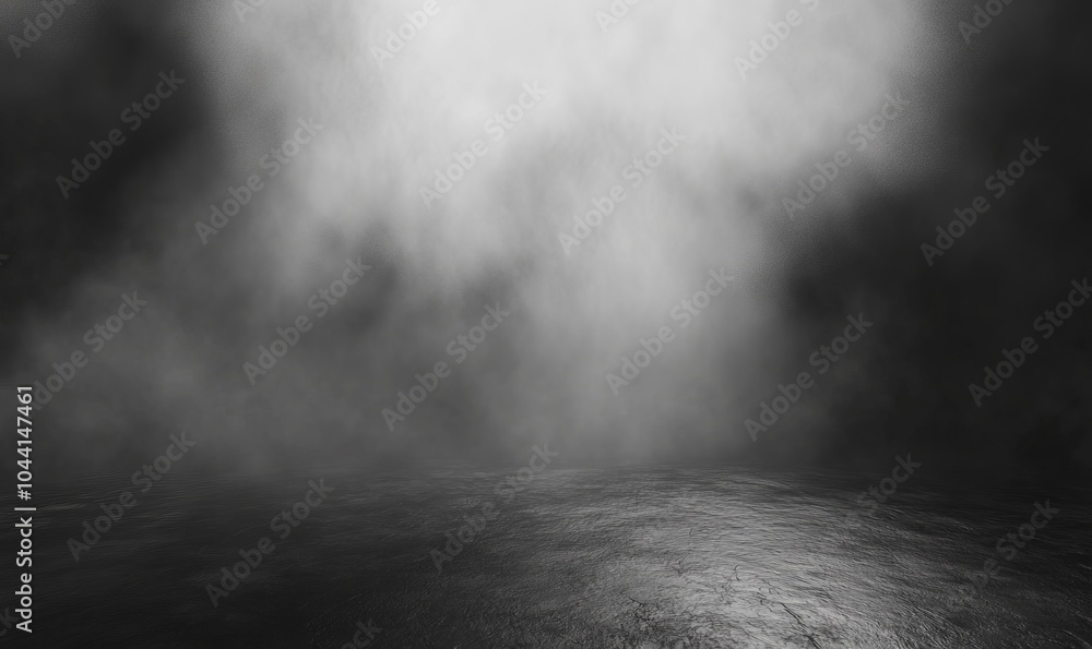 Poster empty background scene. texture dark concentrate floor with mist or fog
