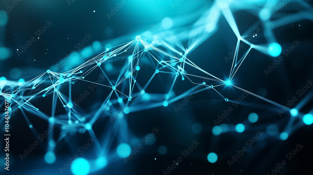 Poster a neural network diagram shows blue-lit nodes interconnected, highlighting ai's complexity