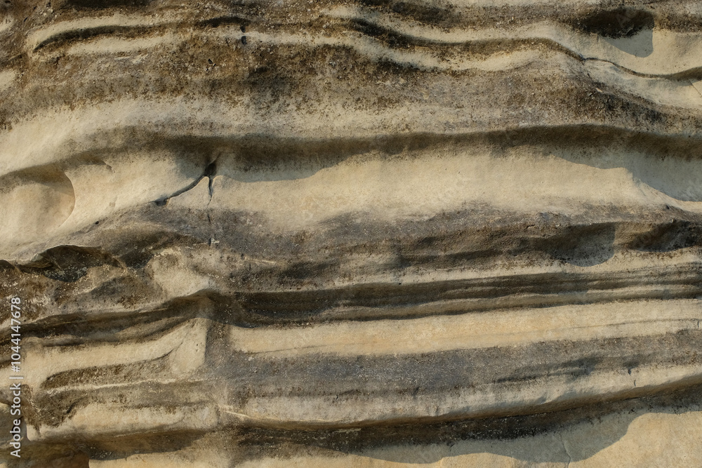 Poster abstract shapes, patterns and textures of limestone surface layers.layers of layers that form an abs