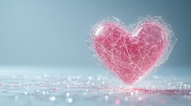 Digital hologram of a pixelated heart over a doctor's hand.
 - Powered by Adobe