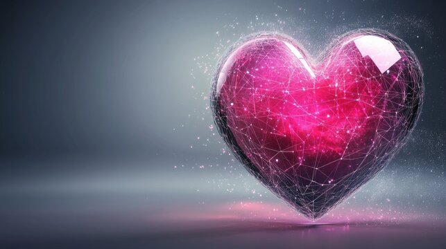 Digital hologram of a pixelated heart over a doctor's hand.
 - Powered by Adobe