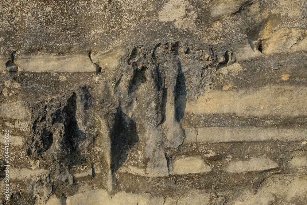 Aufkleber the abstract shapes, patterns and textures of the limestone surface appear to be layered.natural pat