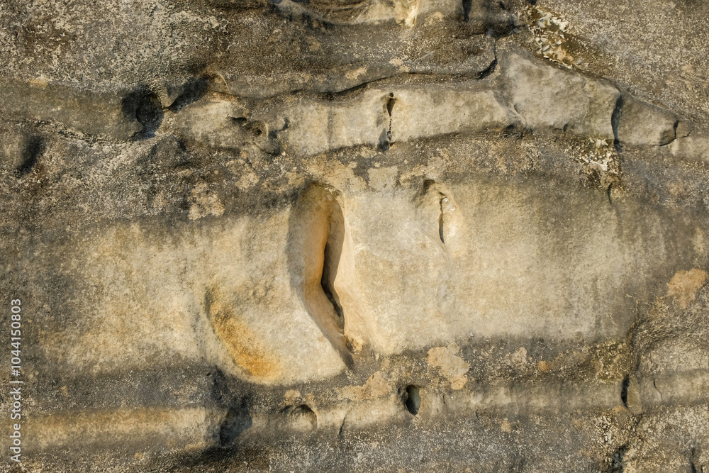 Aufkleber the abstract shapes, patterns and textures of the limestone surface appear to be layered.natural pat