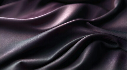 Obraz premium Elegant Dark Plum Silk Fabric With Soft Flowing Waves And Subtle Highlights Creating A Luxurious And Sophisticated Texture
