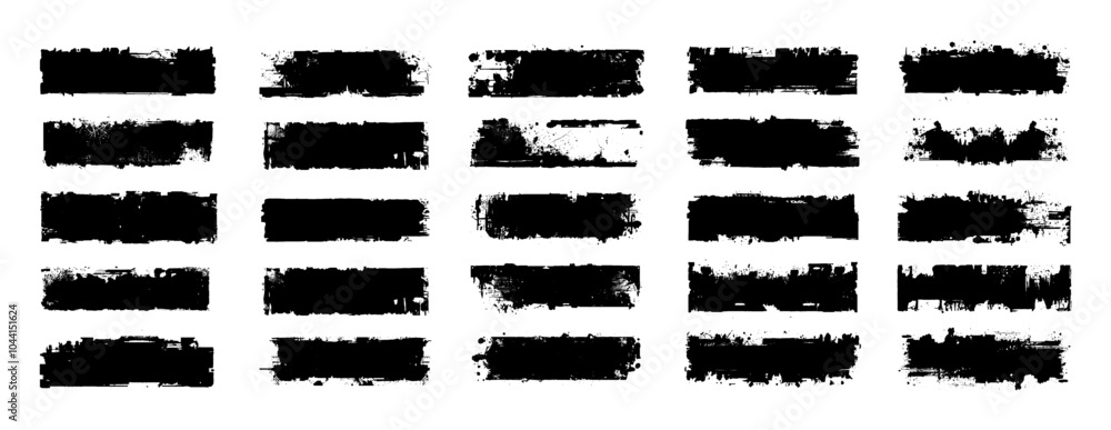 Poster paint roller brush strokes, featuring rough and textured edges. paintbrush, ink strokes in dirty sty