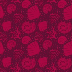 Ocean seamless sea shell and coral pattern for wrapping paper and kids clothes
