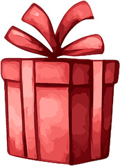 red gift box with red ribbon