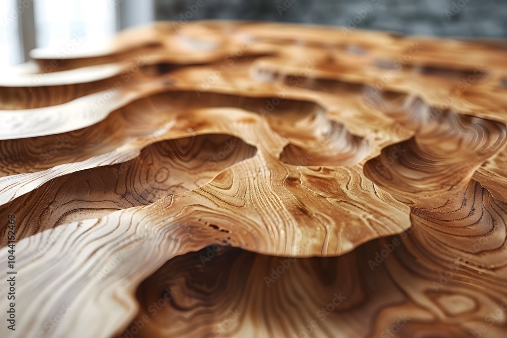 Aufkleber intricate wooden surface with flowing patterns and textures