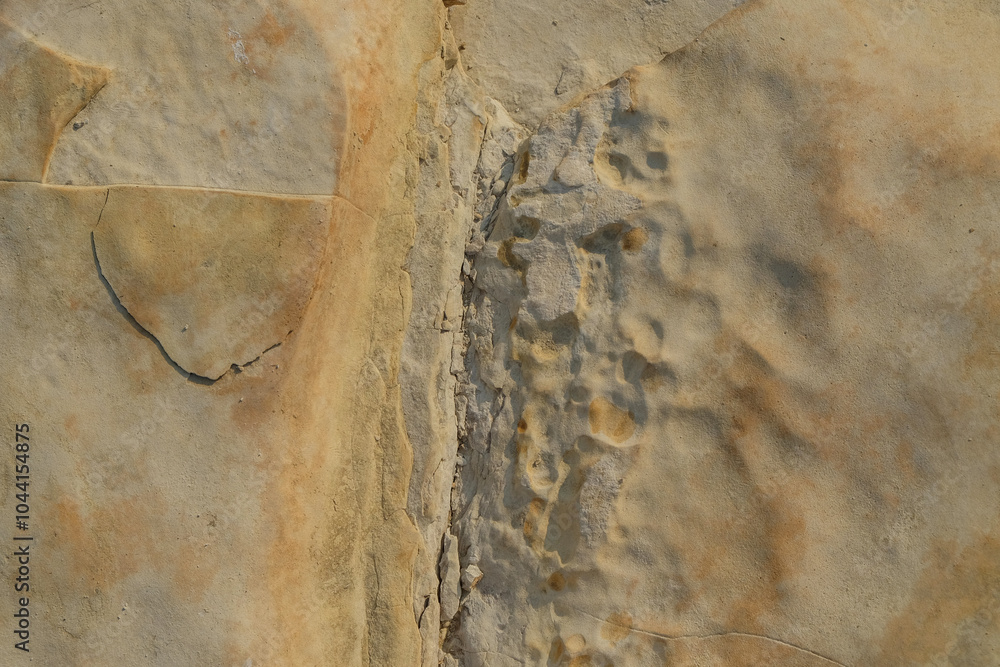 Poster abstract ornament on limestone surface. limestone wall on the edge of the lake.natural pattern and t