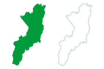 Fototapeta premium Ibicui municipality (Bahia state, Municipalities of Brazil, Federative Republic of Brazil) map vector illustration, scribble sketch Ibicui map