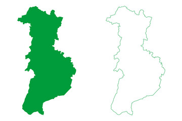 Ibirapitanga municipality (Bahia state, Municipalities of Brazil, Federative Republic of Brazil) map vector illustration, scribble sketch Ibirapitanga map