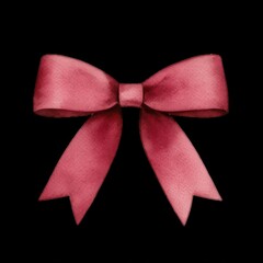 a bold Christmas bow clipart, oversized ribbon style, watercolor illustration, classic red, isolated on white background