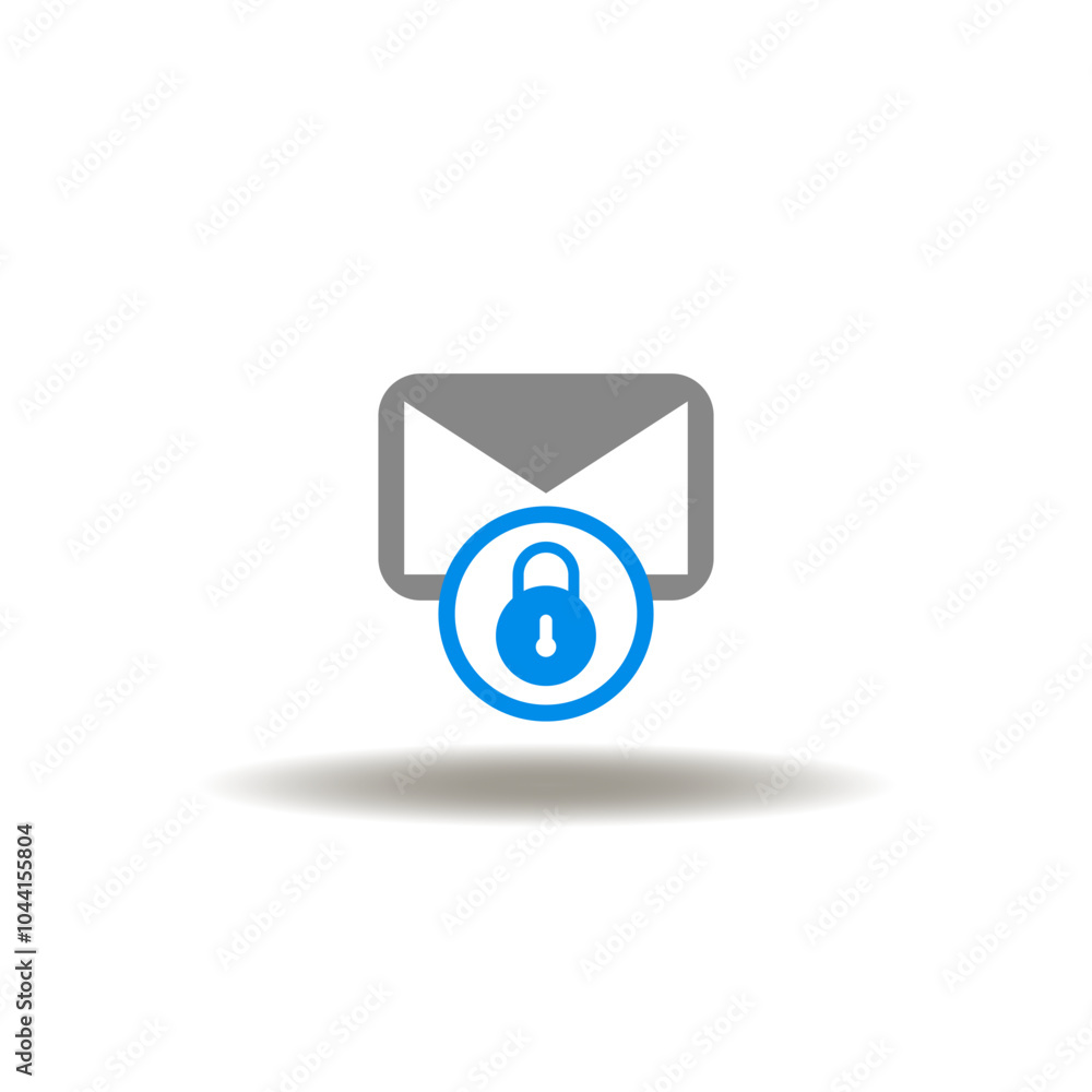 Aufkleber vector illustration of mail envelope and lock. icon of secure message communication. symbol of priva