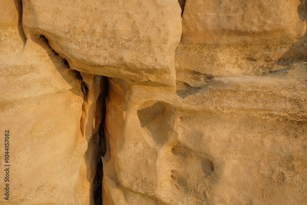 Poster abstract patterns, shapes and textures of natural cracks on the limestone surface.natural pattern an