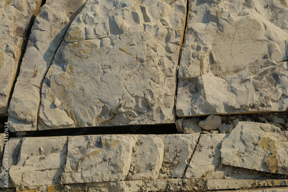 Poster abstract patterns, shapes and textures of natural cracks on the limestone surface.natural pattern an
