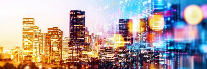 Obraz premium digital data real estate market, investing