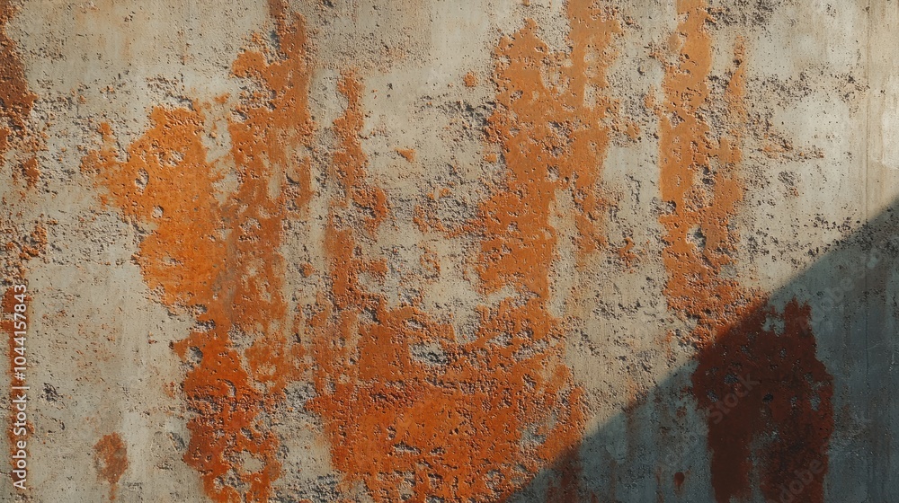 Poster a weathered wall displays a captivating array of orange and brown textures, highlighted by gentle su