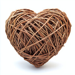 Obraz premium Wooden heart on white background 