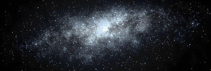 Fototapeta premium Starfield: A night sky view with glowing stars A panoramic shot of the night sky with thousands of twinkling stars.