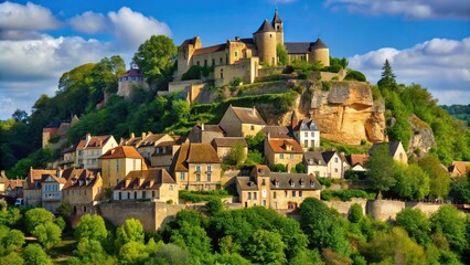 Fototapeta premium Scenic view of Limeuil in the Dordogne