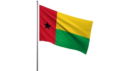 Republic of Guinea-Bissau national flag isolated on white background.