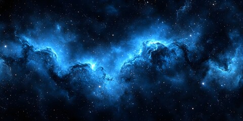 Fototapeta premium Starfield: A night sky view with glowing stars A panoramic shot of the night sky with thousands of twinkling stars.