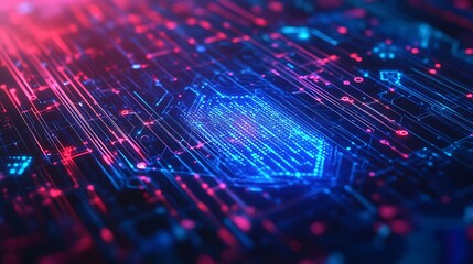 Obraz premium Digital Data Flow Optimized with Blue and Red Light Technologies picture