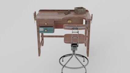 workbench and chair
