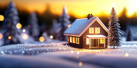 Fototapeta premium 3D animated dream home, christmas, 