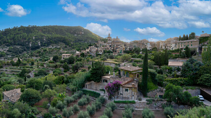 Panoramic view of Valdemossa in Mallorca, Spain