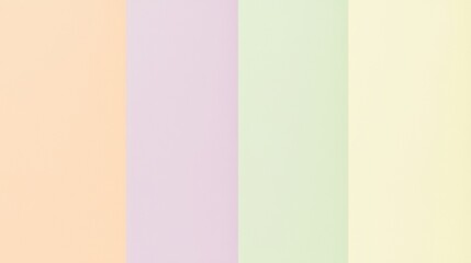 Obraz premium Vibrant pastel background with four vertical stripes in green, yellow, orange, and purple, perfect for modern designs. Ideal for digital or print projects, with ample copy space