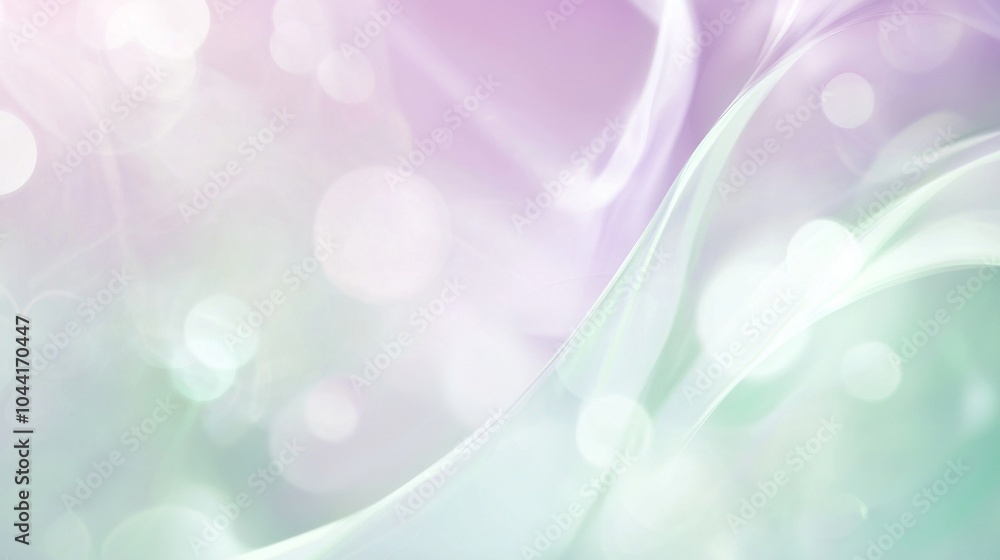Poster Blurred abstract background in soft pastel colors with wavy shapes and bokeh, perfect for a design element or background image