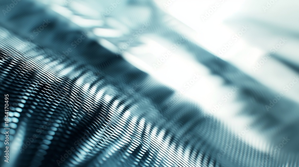 Aufkleber abstract blue metallic background with shallow depth of field creating a wavy pattern, ideal for tec