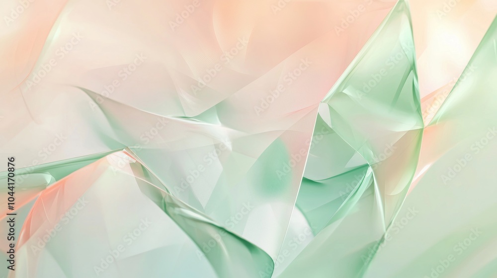 Poster flowing green and orange shapes blend in an elegant abstract background, adding color and creativity