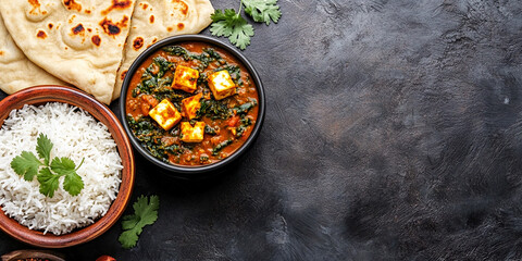 Saag Paneer with Naan and Rice