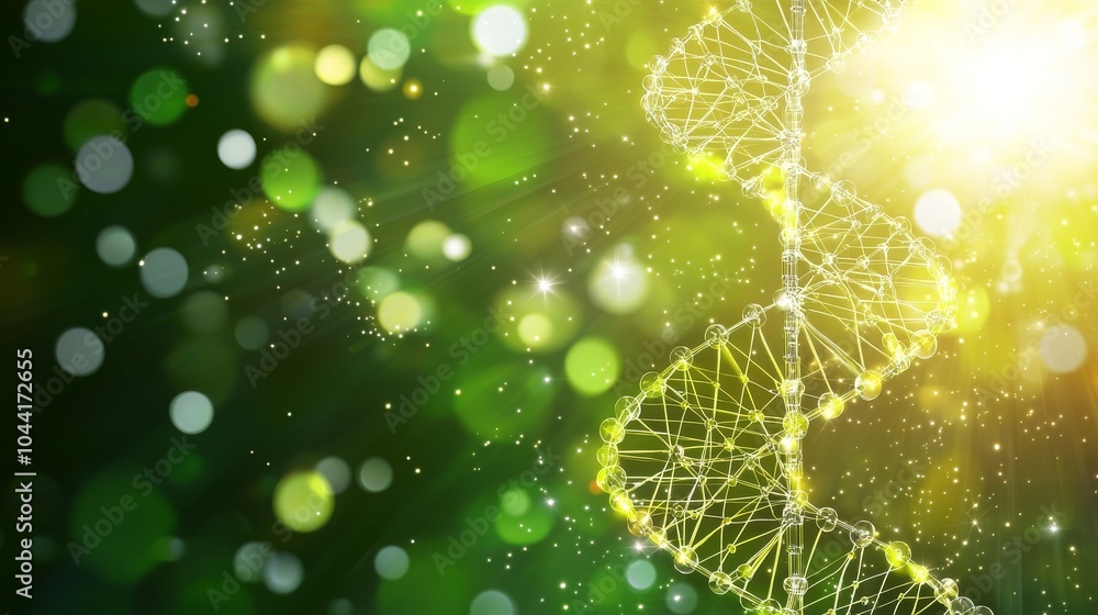 Poster scientists and innovators are represented by a molecular structure with a bokeh background of green.