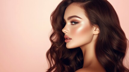 Fototapeta premium Elegant Profile Portrait of a Young Woman