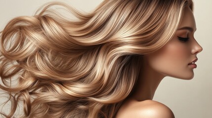 Fototapeta premium Stunning Profile of Long Wavy Hair