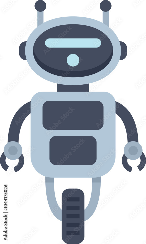 Poster modern robot using artificial intelligence for movement on one wheel