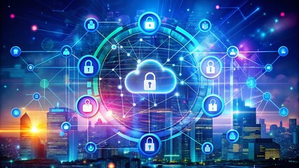 Obraz premium Zero Trust Security Concept with Cloud Services and Mutual Authentication for Modern Networks