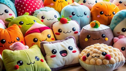 Cute Kawaii Food Shaped Plush Pillows Set for Cozy Home Decor