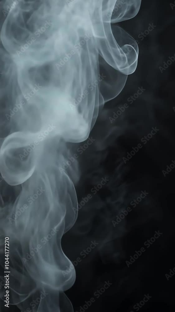 Poster swirling smoke rising against a dark background creating an ethereal and mysterious atmosphere. abst