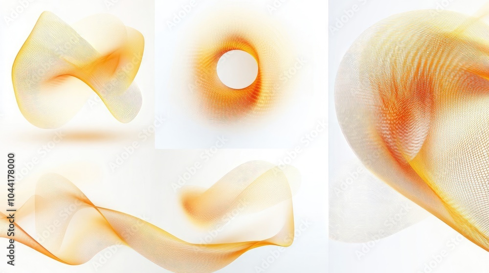 Poster dynamic abstract design with flowing lines and circular patterns generative ai