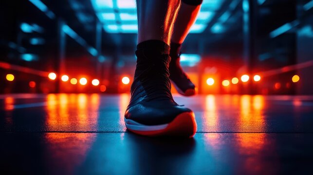 Kickboxing workout, dynamic action, vibrant colors, gym setting, energetic